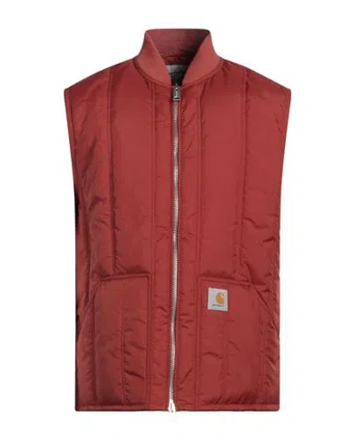 Carhartt Man Vest Rust Size Xl Nylon, Polyester, Elastane In Red