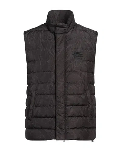 Etro Man Vest Charcoal Size L Polyester In Black