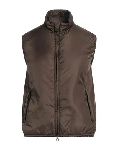 Aspesi Woman Vest Dark Green Size S Polyamide In Brown