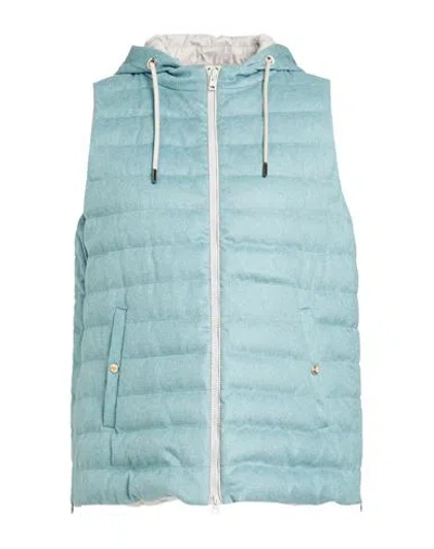 Herno Woman Vest Sage Green Size 6 Silk, Cashmere