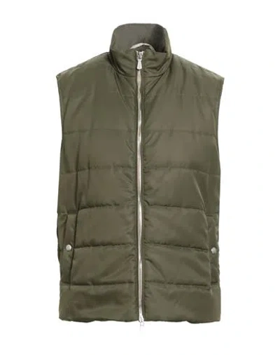 Eleventy Man Vest Military Green Size 48 Polyamide In Green