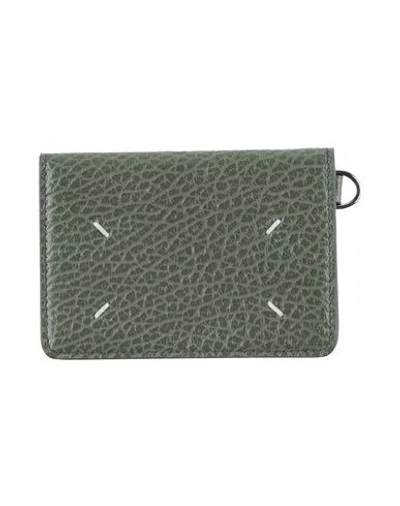 Maison Margiela Woman Cardholder Military Green Size - Leather