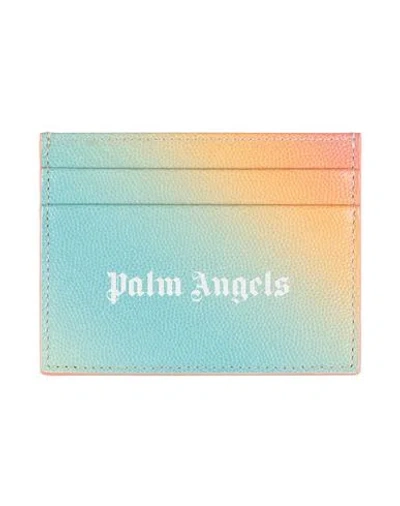 Palm Angels Man Cardholder Turquoise Size - Leather