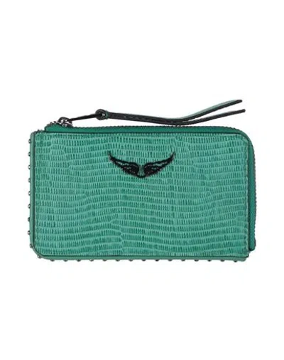 Zadig & Voltaire Woman Cardholder Green Size - Cowhide