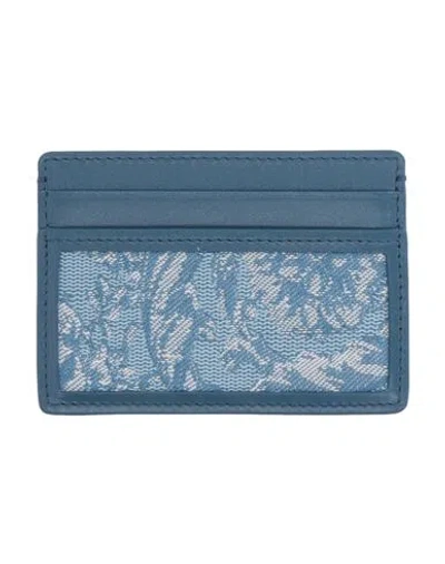 Versace Man Cardholder Slate Blue Size - Leather, Textile Fibers