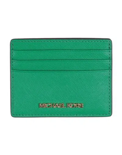 Michael Michael Kors Woman Cardholder Green Size - Leather