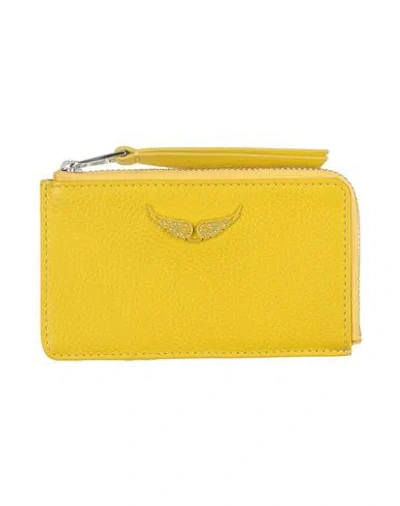 Zadig & Voltaire Woman Cardholder Yellow Size - Cow Leather