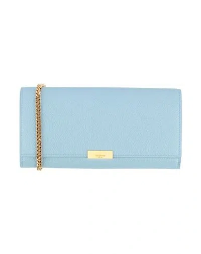 Thom Browne Woman Crossbody Wallet Light Blue Size - Leather