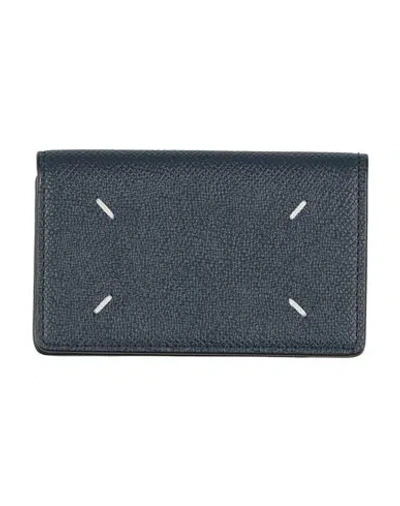 Maison Margiela Woman Cardholder Navy Size - Cow Leather