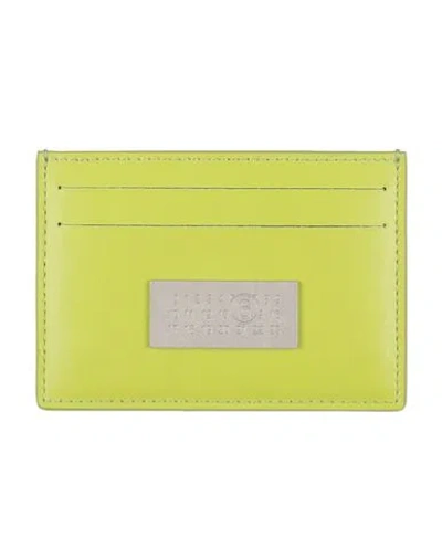 Maison Margiela Woman Cardholder Lime Green Size - Cow Leather