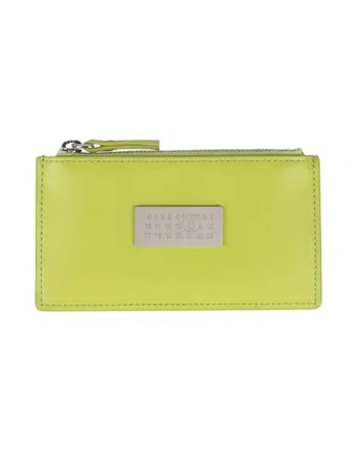 Maison Margiela Cardholder Lime Green Size - Cow Leather, Brass