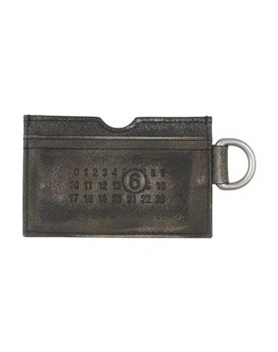 Maison Margiela Woman Cardholder Dark Green Size - Cow Leather, Brass