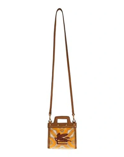Etro Woman Crossbody Wallet Brown Size - Leather, Textile Fibers