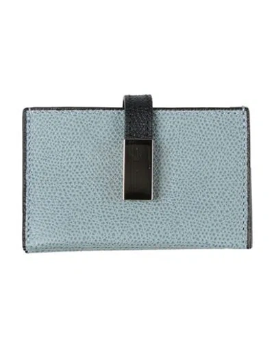 Valextra Woman Cardholder Pastel Blue Size - Calfskin