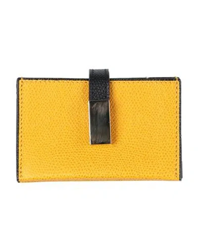 Valextra Woman Cardholder Yellow Size - Calfskin