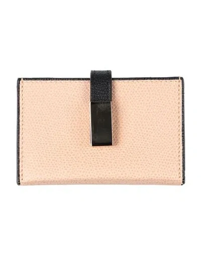 Valextra Woman Cardholder Beige Size - Calfskin
