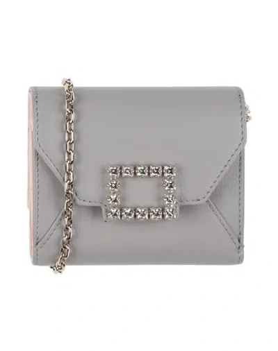 Roger Vivier Woman Crossbody Wallet Light Grey Size - Leather
