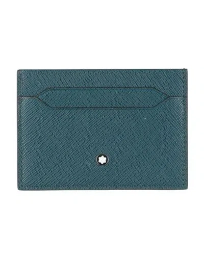 Montblanc Man Cardholder Deep Teal Size - Leather