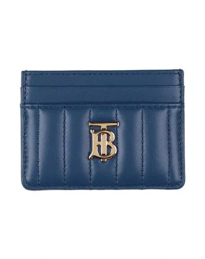 Burberry Woman Cardholder Navy Size - Lambskin