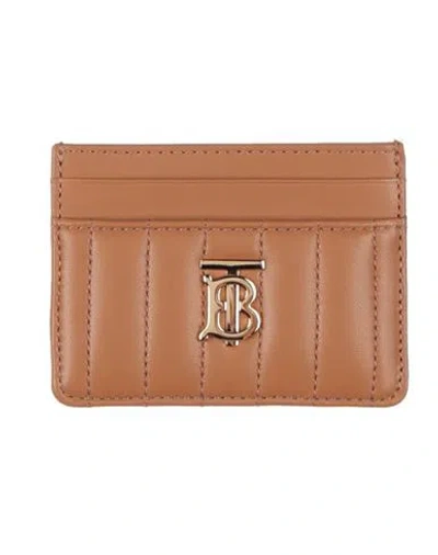Burberry Woman Cardholder Tan Size - Lambskin