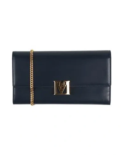 Mcm Woman Crossbody Wallet Midnight Blue Size - Leather