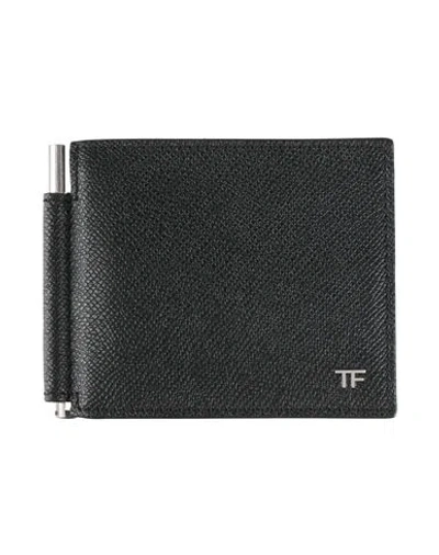 Tom Ford Man Cardholder Black Size - Calfskin, Ecobrass