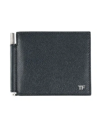 Tom Ford Man Cardholder Midnight Blue Size - Calfskin, Ecobrass