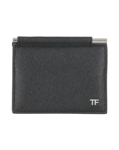 Tom Ford Man Cardholder Black Size - Calfskin, Ecobrass