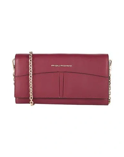 Piquadro Woman Crossbody Wallet Burgundy Size - Leather