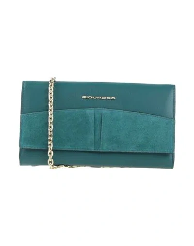 Piquadro Woman Crossbody Wallet Deep Teal Size - Leather