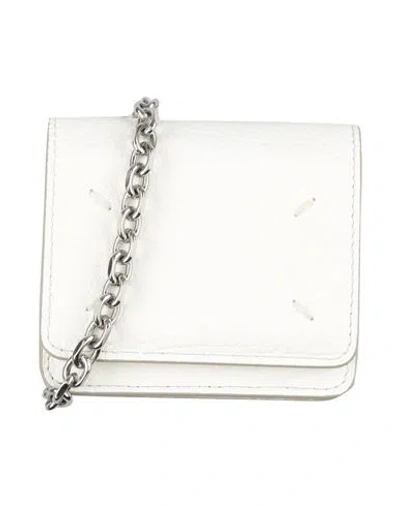 Maison Margiela Woman Crossbody Wallet Ivory Size - Leather, Metal