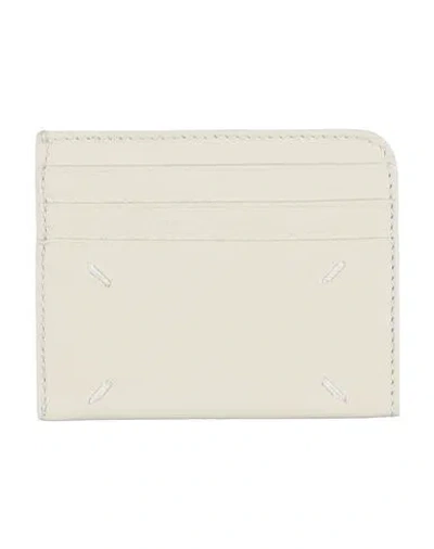 Maison Margiela Woman Cardholder Beige Size - Leather
