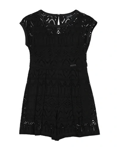 Monnalisa Toddler Girl Playsuit Black Size 6 Polyester, Elastane, Cotton In Black