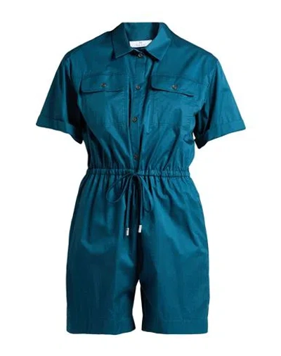 Ps By Paul Smith Ps Paul Smith Woman Playsuit Deep Teal Size 6 Cotton, Elastane
