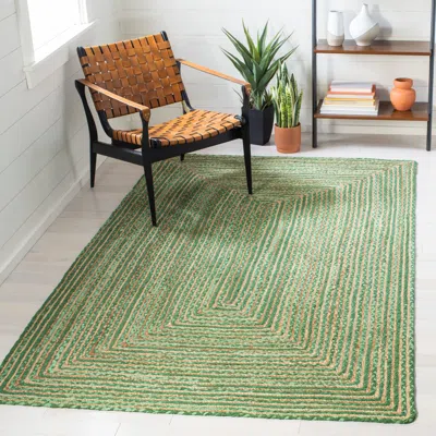 Safavieh Cape Cod Hand Made Area Rug, Green / Natural Bohemian Style Non-shedding In Green
