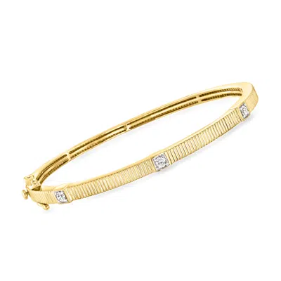 Ross-simons Diamond Station Bangle Bracelet In 18kt Yellow Gold