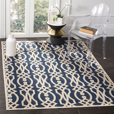 Safavieh Martha Stewart Machine Made Area Rug, Azurite Blue Contemporary Style Easy Care In Blue