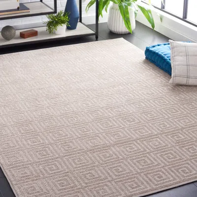 Safavieh Pattern And Solid Machine Made Area Rug, Beige Contemporary Style Easy Care
