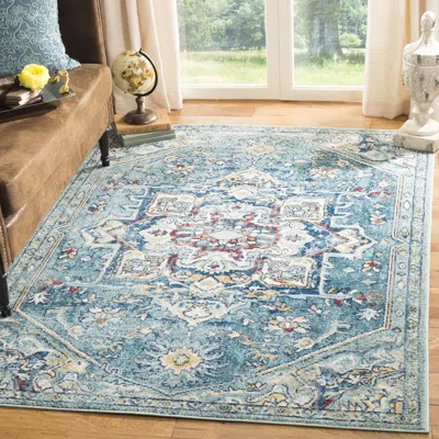Safavieh Savannah Machine Made Area Rug, Blue / Navy Traditional Style Easy Care In Blue
