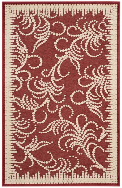 Safavieh Martha Stewart Machine Made Area Rug, Red / Ivory Contemporary Style Easy Care In Red