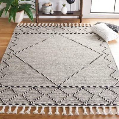 Safavieh Vermont Hand Made Area Rug, Ivory / Black Bohemian Style In Gray