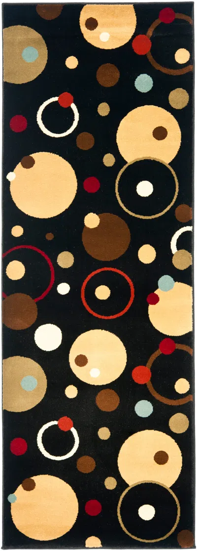 Safavieh Porcello Machine Made Area Rug, Black / Multi Contemporary Style Easy Care In Multi