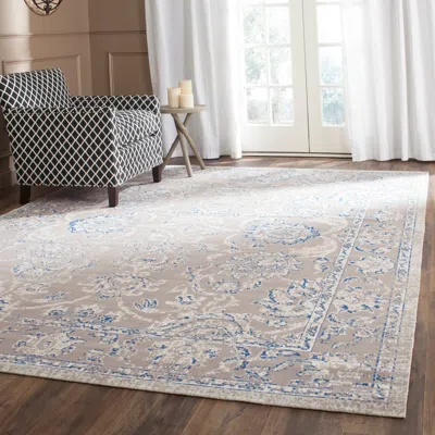 Safavieh Patina Machine Made Area Rug, Taupe / Blue Traditional Style Easy Care In Neutral