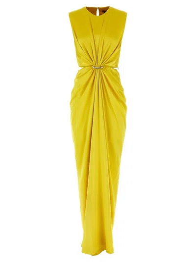 Max Mara Front Draped Dress With Metal Ring Accent