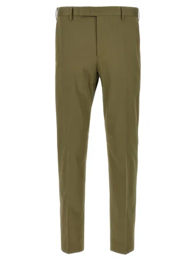 Pt Torino Khaki Stretch Cotton Blend Pant