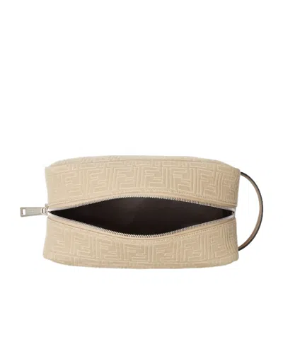 Fendi Ff Toiletry Case Medium In Neutral