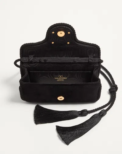 Valentino Garavani Locò Velvet Clutch With Jewel Logo