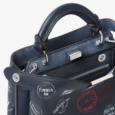 Fendi Midnight Blue Printed Leather Bag