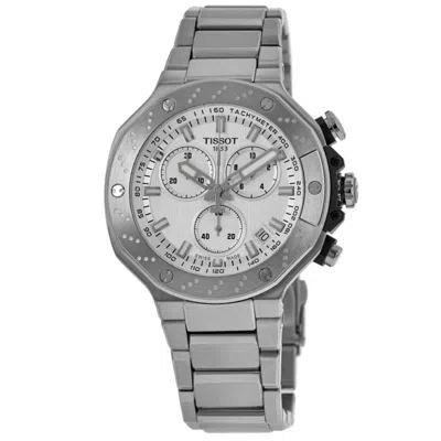 Tissot T-race Quartz Chronograph White Dial Silver Steel Men's Watch T141.417.11.031.00