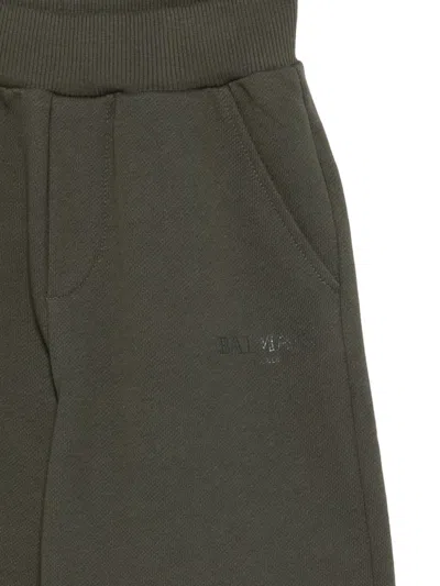 Balmain Elastic-waistband Logo Trousers In Green